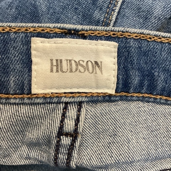 Hudson Riley Crop Straight Jeans Size 26 Blue Medium Wash Exposed Zipper - Picture 6 of 7
